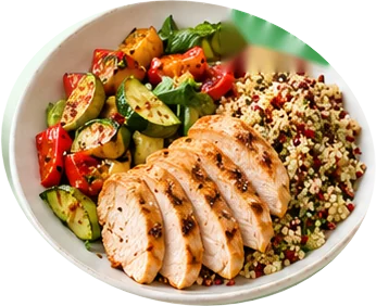 Chicken, quinoa and grilled veg